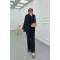 Sare Fashion Collar Detailed Two Piece Suit Black