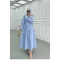 Sare Fashion Collar Detailed Belted Dress Baby Blue