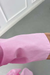 Sare Fashion Belted Dress with Collar Detail, Pink