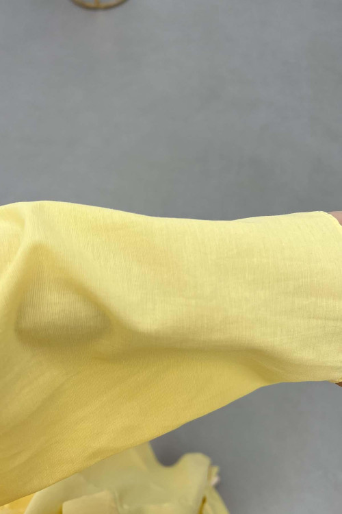 Sare Fashion Collar Detailed Belted Dress Yellow