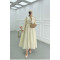 Sare Fashion Belted Dress with Collar Detail and Stone