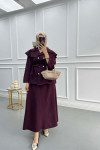 Collar Detail Suit Plum