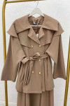 Collar Detailed Suit Mink