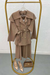 Collar Detailed Suit Mink