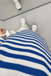 Button-down Striped Sweater Blue
