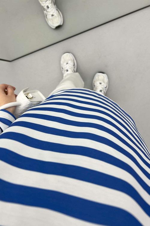 Button-down Striped Sweater Blue