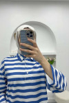 Button-down Striped Sweater Blue