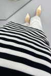 Button-down Striped Sweater Black