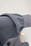 Sare Fashion Collar and Button Detailed Burgundy Suit Anthracite