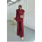 Sare Fashion Parachute Suit with Collar and Sleeve Details Claret Red