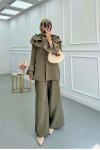 Sare Fashion Parachute Suit Khaki with Collar and Sleeve Details