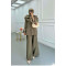 Sare Fashion Parachute Suit Khaki with Collar and Sleeve Details
