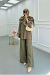 Sare Fashion Parachute Suit Khaki with Collar and Sleeve Details