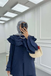 Sare Fashion Parachute Suit with Collar and Sleeve Details Navy Blue