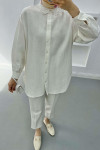Lace Collar Shirt White