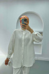 Lace Collar Shirt White