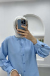 Lace Collar Shirt Blue