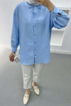 Lace Collar Shirt Blue