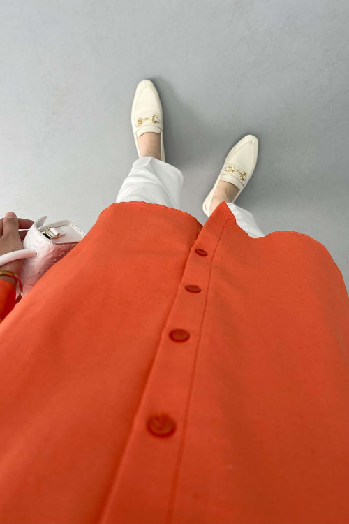 Lace Collar Shirt Orange