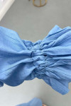 Sare Fashion Frilled Collar Tie Suit Baby Blue