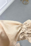 Sare Fashion Ruffled Collar Tied Suit Beige