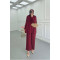 Sare Fashion Ruffled Collar Tied Suit Burgundy
