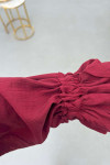 Sare Fashion Ruffled Collar Tied Suit Burgundy