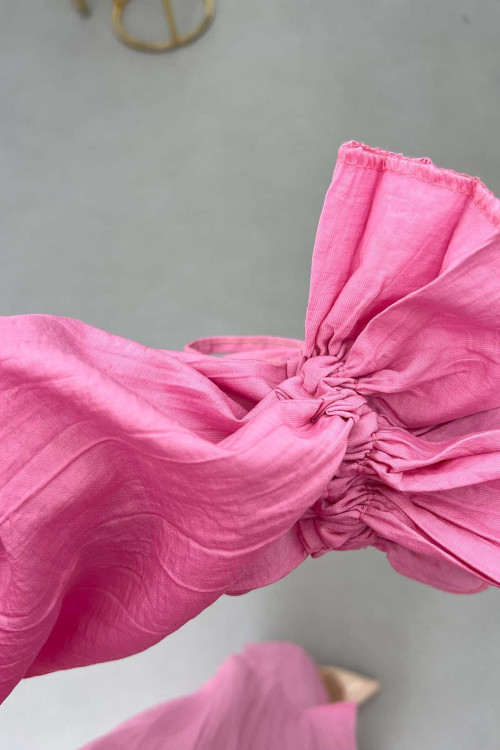 Sare Fashion Pink Ruffled Tie Collar Suit