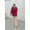 Sare Fashion Poplin Shirt with Elastic Collar, Burgundy