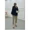 Sare Fashion Elastic Collar Poplin Shirt Black