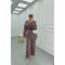 Sare Fashion Stone Collar Balloon Sleeve Jacquard Suit Purple