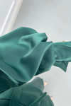 Sare Fashion Balloon Sleeve Jacquard Set with Stone Collar Emerald Green