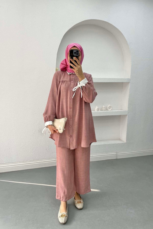 Stone Collar Suit Dusty Rose