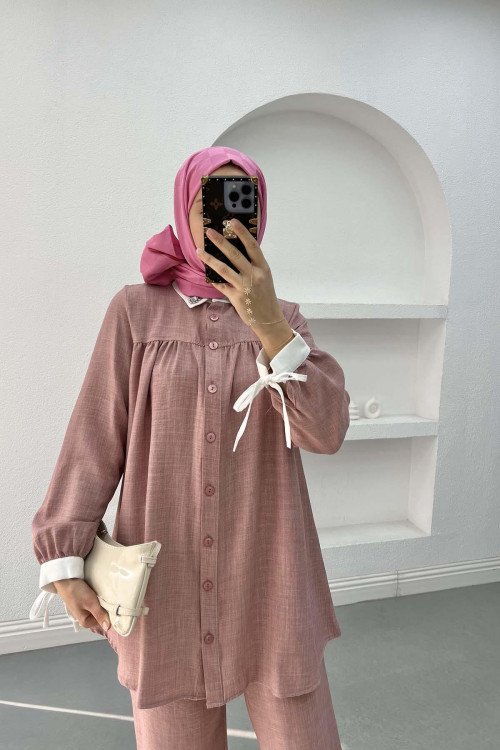 Stone Collar Suit Dusty Rose