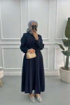 Side Tie Jacket Suit Navy Blue