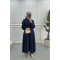 Side Tie Jacket Suit Navy Blue