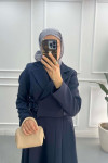 Side Tie Jacket Suit Navy Blue