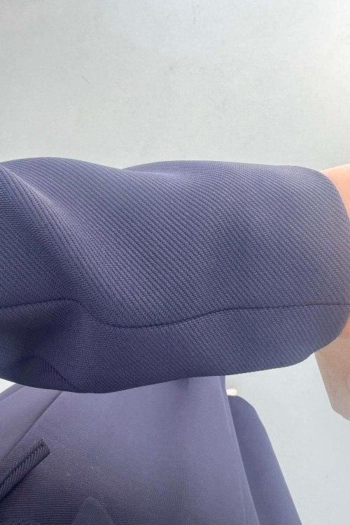 Side Tie Jacket Suit Navy Blue