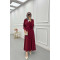 Sare Fashion Side Tie Skirt Suit Claret Red