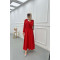 Sare Fashion Side Tie Skirt Suit Red
