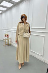 Sare Fashion Side Tie Skirted Suit Cream