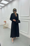 Sare Fashion Side Tie Skirted Suit Black