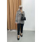 Side Zipper Boucle Jacket Gray