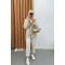 Side Zipper Boucle Jacket Stone