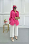Sare Fashion Side Tie Detail Shirt Fuchsia
