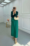 Sare Fashion Side Tie Wrap Skirt Green