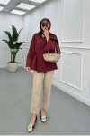 Sare Fashion Side Tie Jacket Claret Red