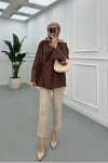 Sare Fashion Side Tie Jacket Brown