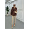 Sare Fashion Side Tie Jacket Brown