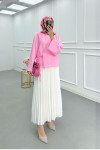 Sare Fashion Side Tie Strawberry Kimono Pink